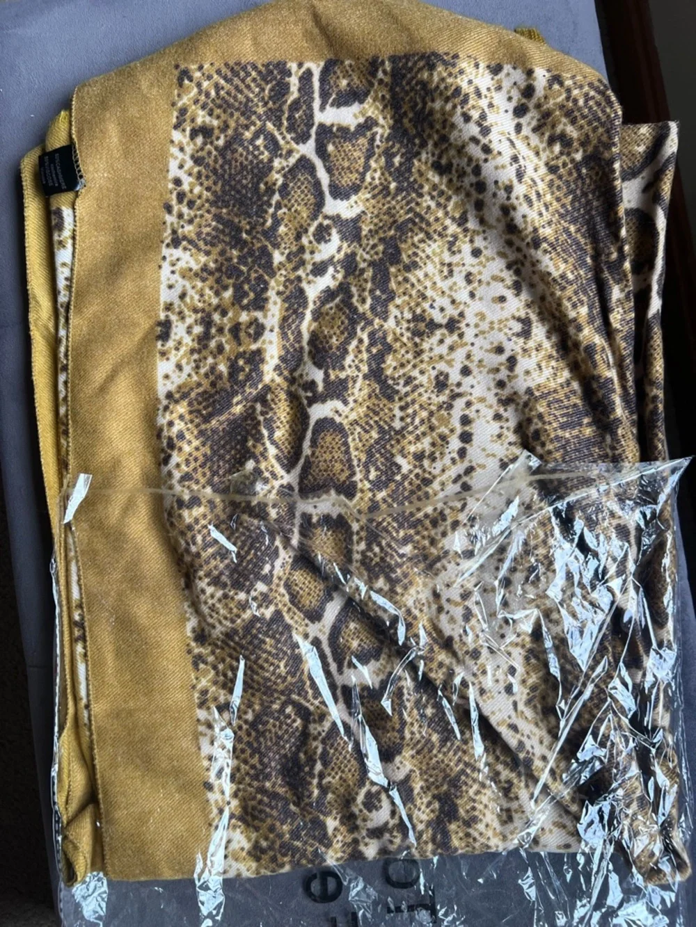 Animal Print Lightweight Wrap Scarf - Brown